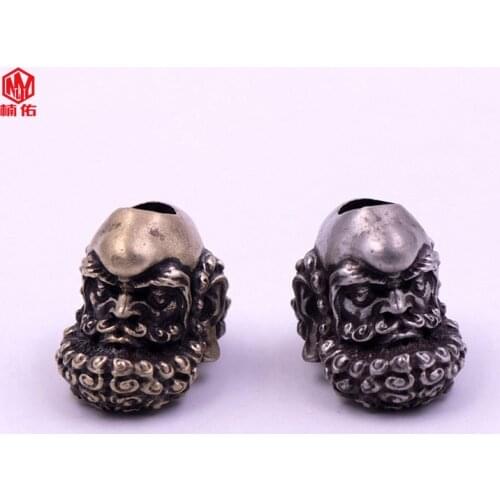 Outdoor Chinese Style Brass knife Beads Handmade Key Paracord pendant Bead EDC Copper Keychain Beads