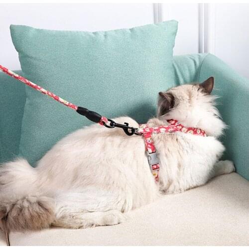 Cat Traction Rope Japanese Style Cat Chest Harness I-shaped Cat Traction Rope Cat Special Cat Chain Cat Leash