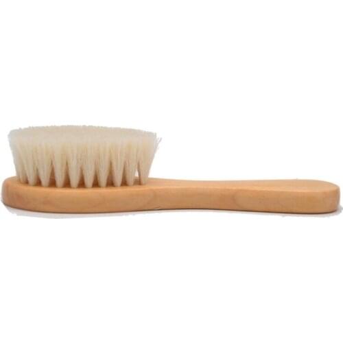 2 Pcs/set New Baby Care Natural Wool Wooden Brush Comb Kids Hairbrush Newborn Infant Comb Head Massager 24BE