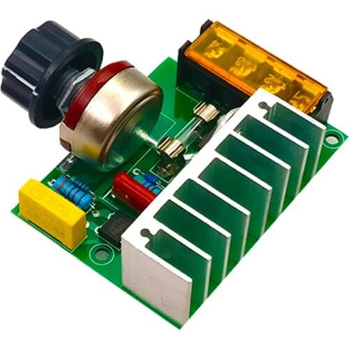 Electric Voltage Regulator Motor Speed Controller Dimmers Dimming Speed With Fuse 4000W AC 220V SCR