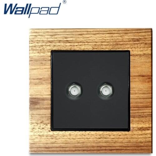 2 Satellite Television Socket Dural SAT Sockets Wallpad Luxury Wooden Panel Electric Wall Electrical Outlets For Home