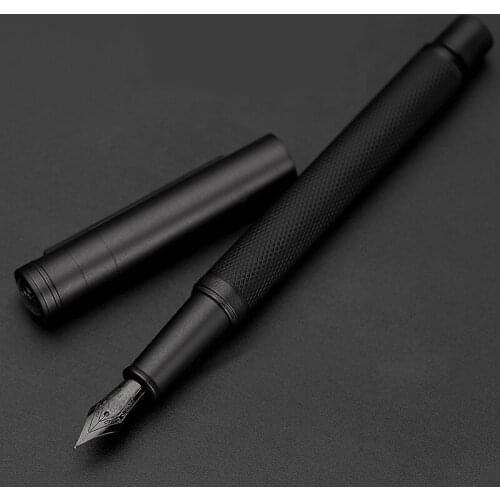 Retro Black White Cover Fountain Pen Metal Pens For Business Gifts Simple Signing Writing F Nib Pens School Office Supplies New