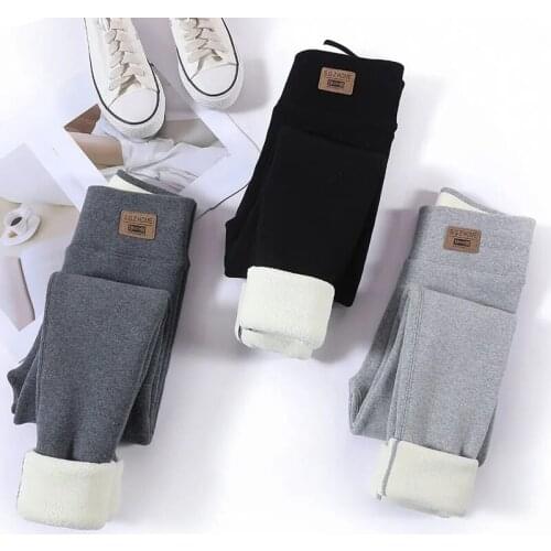 High Waist Lamb Warm Leggings Slim Women Casual Mom Pants Plus Size Thicking Tight Trousers Winter Thicking Stretch Leggings