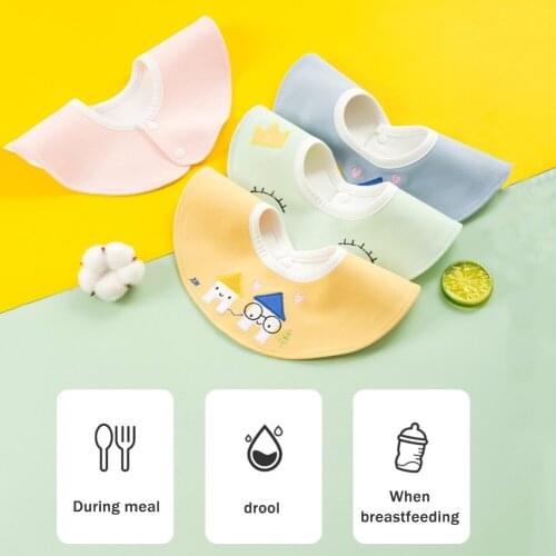 Baby Bibs 360 Degree Rotation Pure cotton soft Baby Kids Bandana Burp Cloth Soft Newborn Infant Saliva Towel Baby Stuff