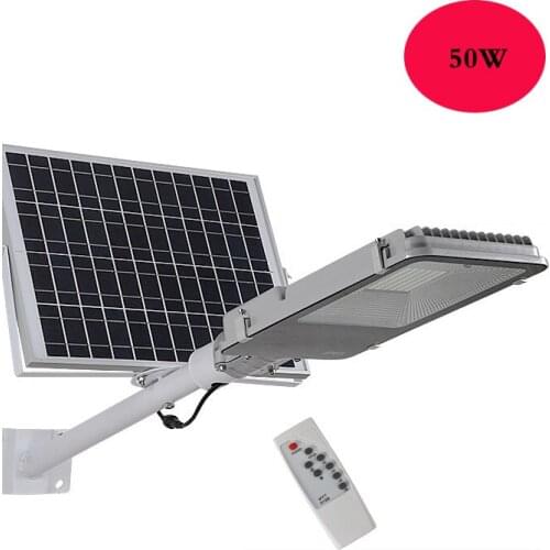 Solar street light 50W outdoor waterproof intelligent light control led street light remote control landscape lights with arms