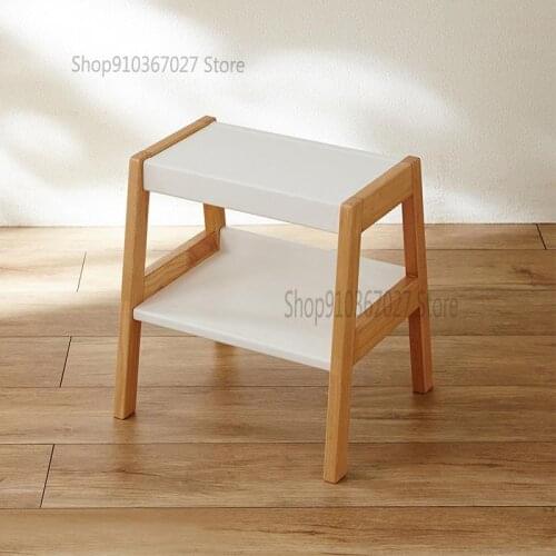 Solid Wood Creative Household Multifunctional Small Stool Door Shoe Changing Stool Nordic Low Stool Bedroom Makeup Stool