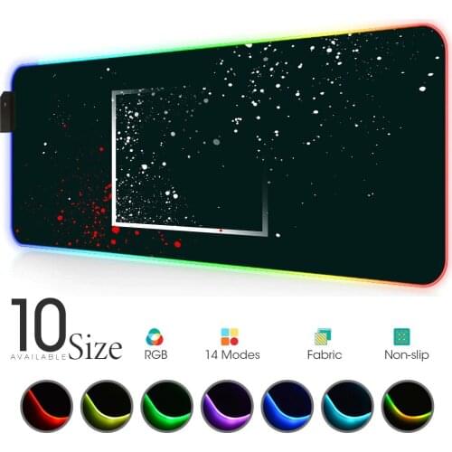Glow RGB Mouse Pad Black and white Gamer Accessories Large LED MousePad Gaming rug with Backlit for bears pc Rubber computer
