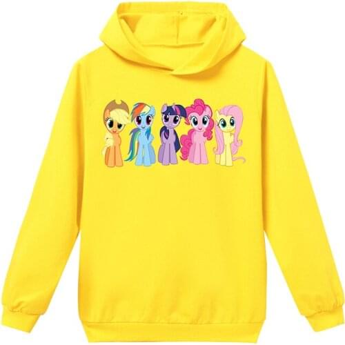 New Arrival My Pony Sweatshirt Hoodies Kids Sweater Baby Girls Boys Children Long Sleeve Autumn Clothes Tops Cotton