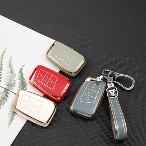 TPU Car Smart Key Fob Case Cover For VW PASSAT B8 Arteon Atlas New Jetta Skoda Kodiaq Superb A7 Auto Accessories Chain