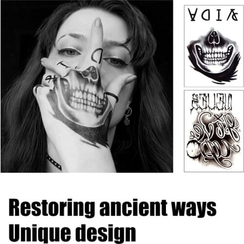 1pc Waterproof Temporary Tattoo Sticker Flower Rose Fake Tatto Flash Tatoo Hand Arm palm finger Back Tato body art for Women Men