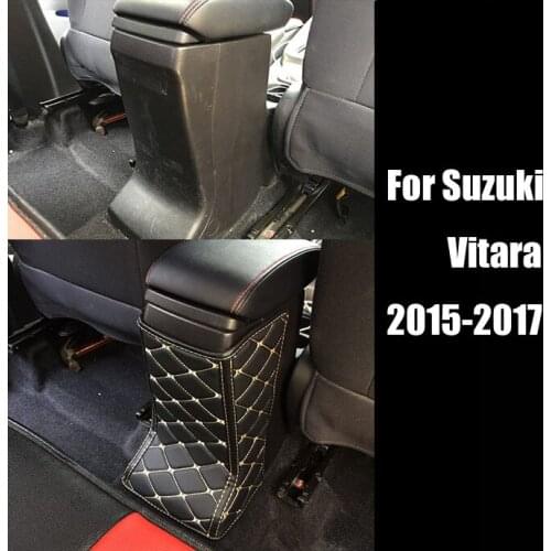 High-quality Car armrest box Back row anti kicking pad holster Artificial Leather For Suzuki Vitara 2015-2017