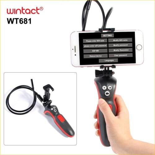 WINTACT Endoscope Inspection Camera 1080P IP67 Waterproof Industrial Borescope Camera for Phone Via Wifi Rechargeable