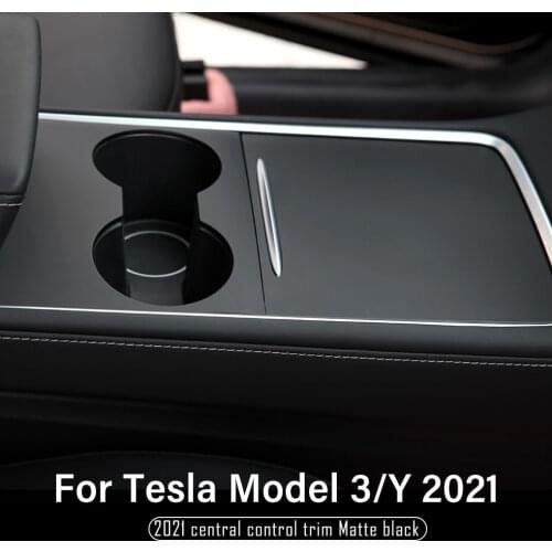 Model3 Car Central Control Panel Protective For Tesla Model Y 2021 Accessories Matte Black ABS Model Three model Y
