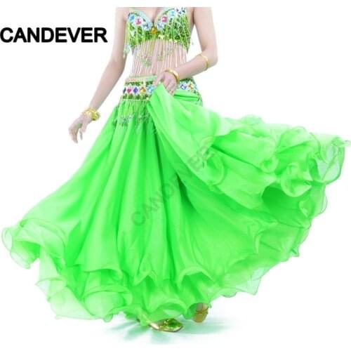Belly Dance Bellydance Dancewear Gypsy Spanish Flamenco Oriental Costume For Women Ruffle India Chiffon Pulling Long Maxi Skirts