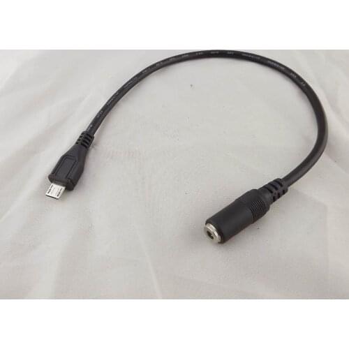 1pcs Micro USB 5 Pin Male To 3.5mm Female AUX Audio Sync Headphone Adapter Cable Cord 30cm