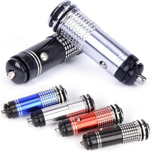 1pc Mini Solid Color Car Air Purifier 12V Auto Car Fresh Air Ionic Purifier Oxygen Bar Ozone Ionizer Cleaner