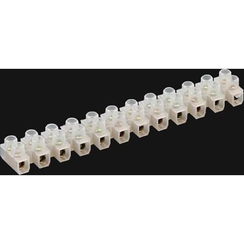 X3-1012 10pcs Screw Terminal Block Connector 10A 12Position Electrical Wire Barrier Terminal Strip Two Row Flame Retardant Nylon