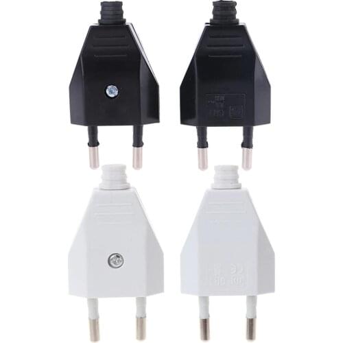 2 Pcs German Type European 2 Pin Plugs Network Cables 2.5A 220V Electric Contact