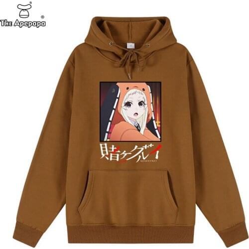 2021 Anime Gambling Abyss Hoodies Men/women Harajuku Long Sleeved Striped Hooded Sweatshirt Pullover Tops