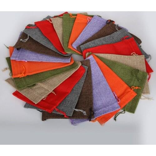 5Pcs Mix Color 15x20cm Decorative bag Linen Cotton Drawstring Bag Christmas/Wedding Gift Pouch Product Packaging Bag Jewelry Bag