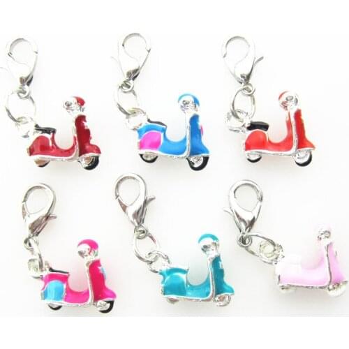 50pcs/lot Mix color motorcycle dangle charms floating charms hanging charms for DIY bracelet/necklace jewelry accessories