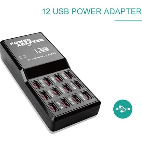 60W 12 Port Fast Charging Phone Tablet Computer USB Charger Station Adapter for Mobile Phone Tablet Charging Station DD