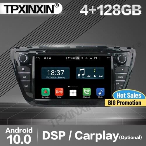 128G Carplay Car Radio 2 Din Stereo Receiver Android For Suzuki S-Cross SX4 2014 2015 2016 2017 GPS Navi Player Audio Head Unit