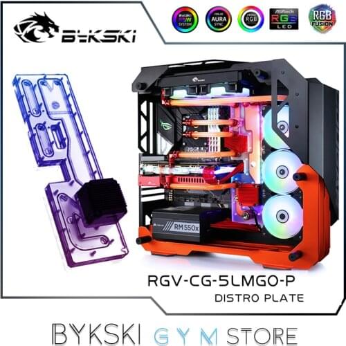 Bykski Distro Plate For COUGAR Blazer Case, 240+360 Radiator Water Cooling Loop Solution,12V/5V RGB SYNC, RGV-CG-5LMGO-P