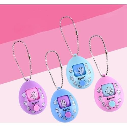 Delicate and cute guessing fist egg stone scissors cloth game egg rowing egg key ring pendant twisted egg toy opinion splitter