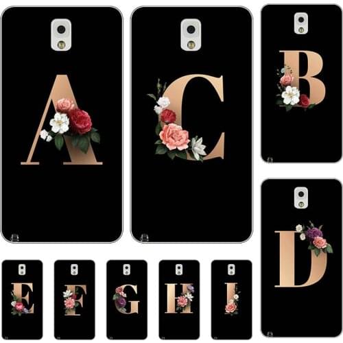 For Samsung Galaxy Note 3 Note3 N9000 N9005 5.7" Case Cute Lovely Cartoon Pattern Flowers Black Letters Soft TPU Cover