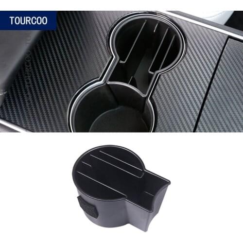For Tesla Model 3 Central Console Water Cup Storage Card Slot Cover Interior Car Modified Accessories
