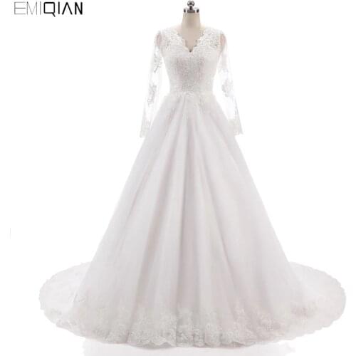 EMIQIAN V-neck Wedding Dresses