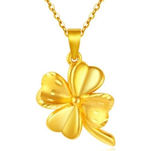Classic Gold Clover Pendant Necklace For Women Jewelry Top Qaulity Silver Plated Necklace Girl Princess Choker Accessories