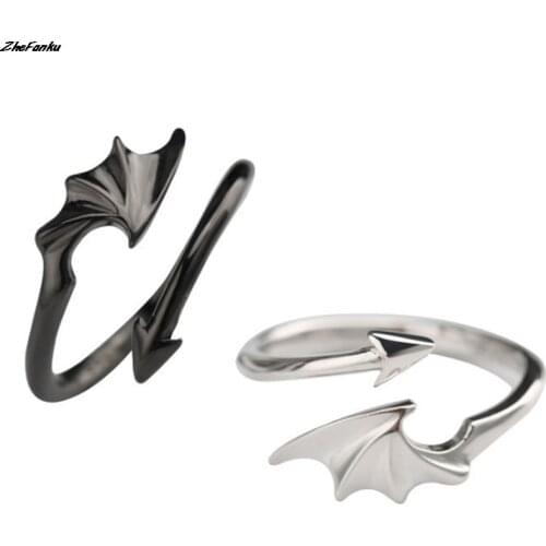 Punk Style Little Angel Devil Dragon Gothic Evil Vampire Rings Open Ring Party Jewelry Accessories Opening Adjustable