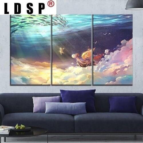 LDSP Abstract Modular Canva Painting Poster Print One Piece Animation Sofa Wall Art Picture Home Decor For Living Room Unframed