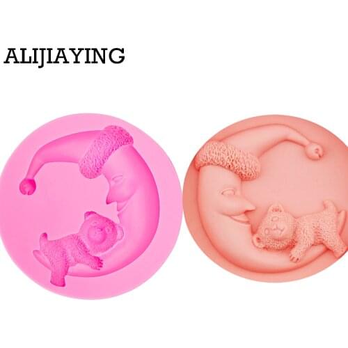 M0001 Smiley Moon and Bear Figure Silicone mold Tools Sugar Chocolate Cake Decor Cake Decoration Chocolate Tools