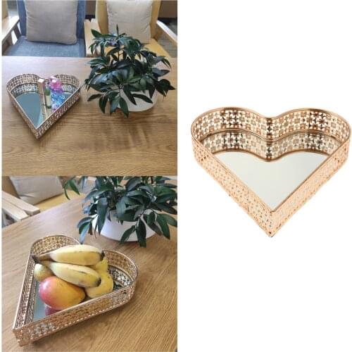 Metal Serving Dressing Table Cradle Tray Decorative Bedroom Organizer Trays