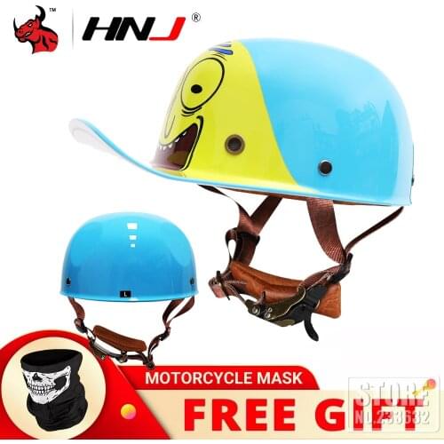 2021 New Motorcycle Helmet Black Capacete De Moto Vintage Retro Moto Capacete Open Face Helmet Chopper Biker Motorbiker Helmet