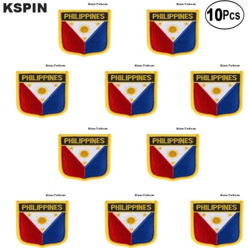 Philippines Flag Embroidery Patches Iron on Saw on Transfer patches Sewing Applications for Clothes in Home&Garden