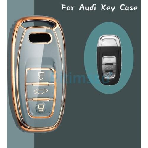 New Electroplate TPU Car Key Case for Audi A1 A3 A4 A5 A6 A7 A8 Quattro Q3 Q5 Q7 2009~2015 Car Accessories Car Styling