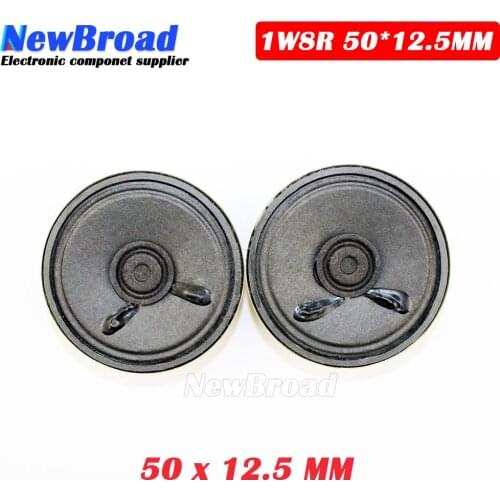 2pcs/lot New Ultra-thin speaker waterproof 8 ohms 1 watt 1W 8R speaker Diameter 50MM 5CM thickness 12.5MM