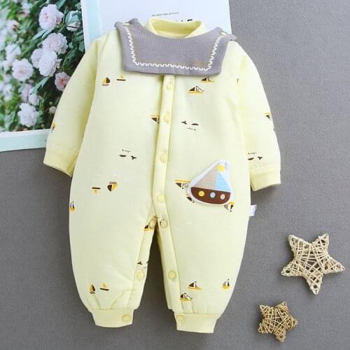 Baby Boy Girl Clothes 2019 New Born Winter Hooded Rompers Thick Cotton Outfit Newborn Jumpsuit Children Costume Toddler Romper