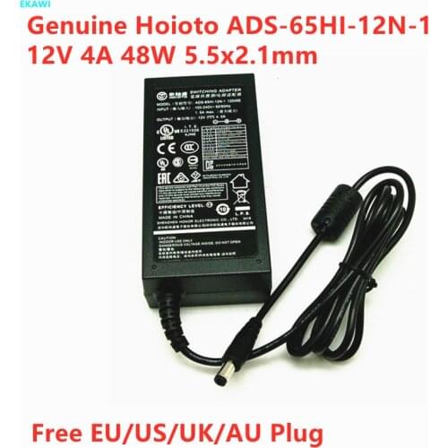 Genuine HOIOTO ADS-65HI-12N-1 12048E 12V 4A 48W 5.5x2.1mm AC Switching Adapter For Hikvision Video Recorder Power Supply Charger