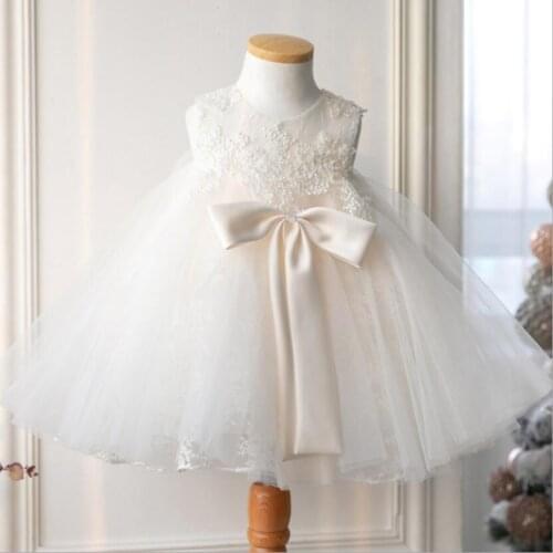 Baby Dress Lace Flower Christening Baptism Clothes Newborn Kids Girls First Years Birthday Princess Infant Party Wear Costume