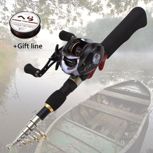 1.65m Portable Travel Outdoor sports telescopic fishing rod and Spinning Reels set Trout Casting Rod fishing fish bag