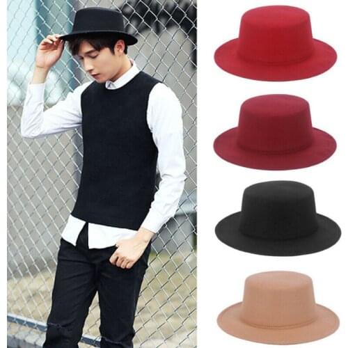 Retro Unisex Hat Wide-Brimmed Wool Casual Felt Hat Plate Jazz Hat Hat Conical Cap
