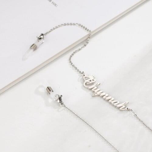 Teamer Chic Customized Stainless Steel Glasses Chain for Women Sunglasses Straps Lanyard Custom Name Year Personalize Jewelry