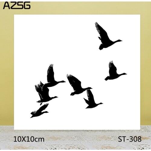 AZSG Bird group Stamps/Seals For scrapbooking DIY Card Making/Album Silicone Decoration crafts 10*10cm