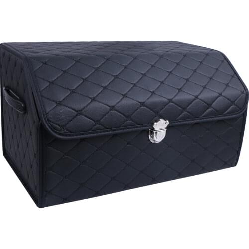Folding Car Storage Box PU Leather Car Trunk Organizer Top Grade Organizer Bags Auto Trunk Multiuse Tool Box For Sedan SUV MPV