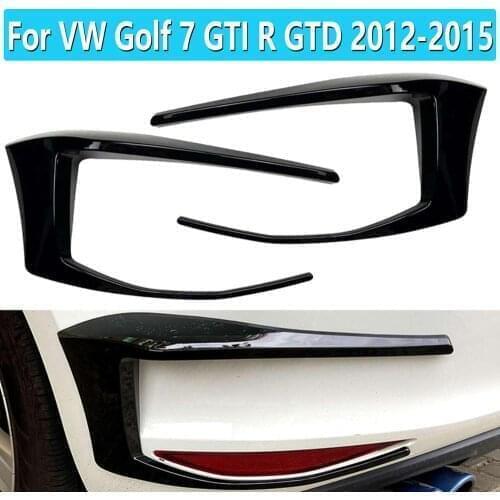 1 Pair Black Rear Bumper Splitter Canard Auto Exterior Parts NOT Fit For GOLF 7.5 For VW Golf 7 GTI R GTD 2012 2013 2014 2015